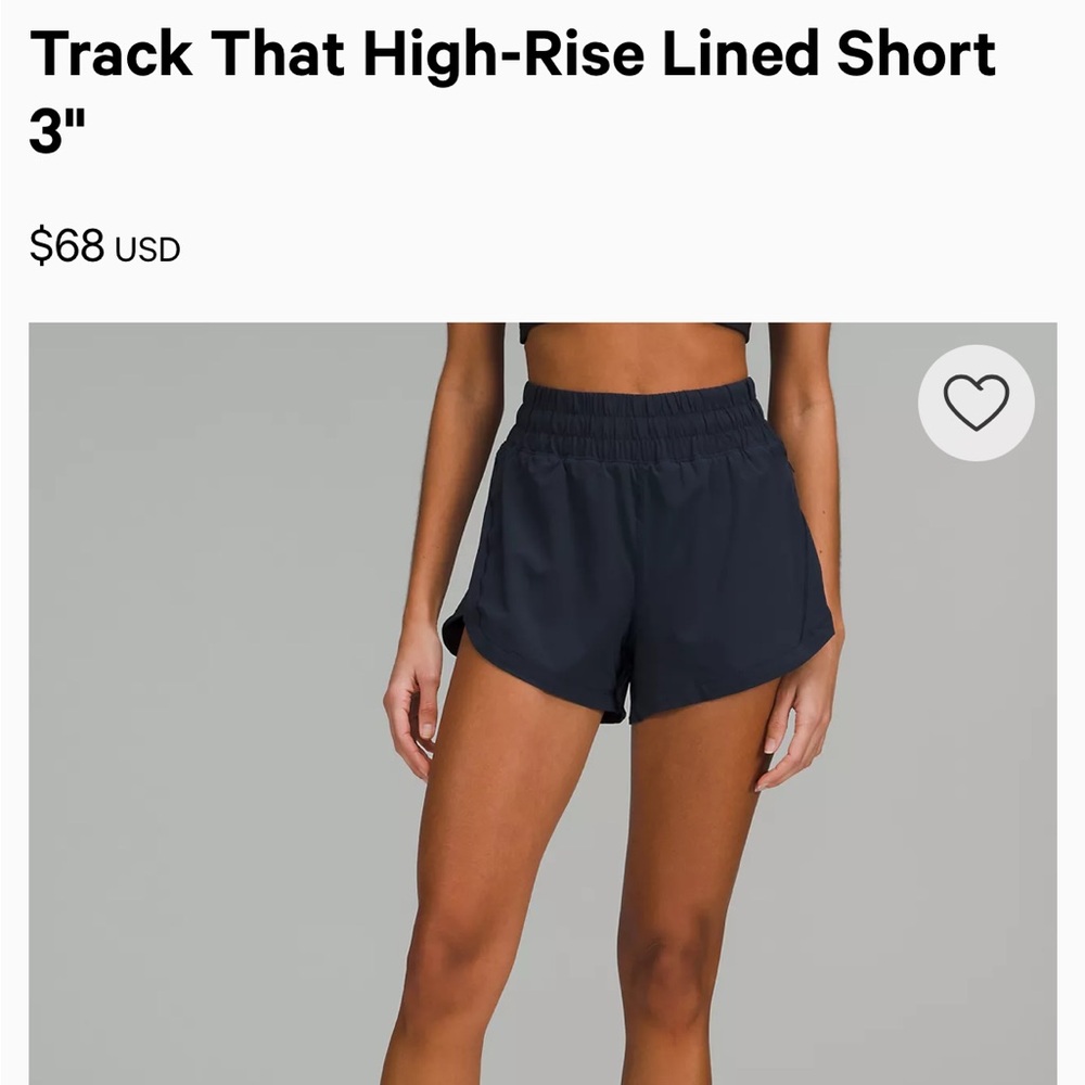 Lululemon Track that high rise shorts!! Size 6!! High waisted!!!